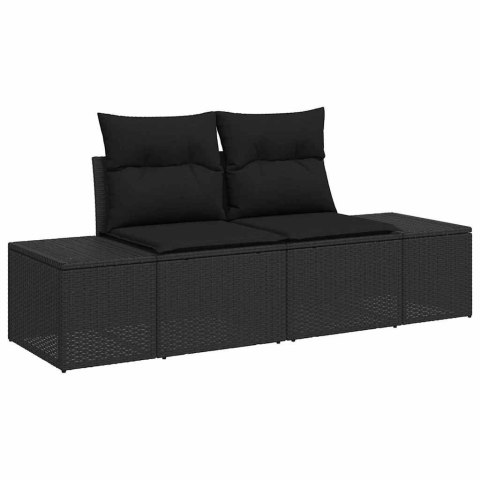 Zestaw Sof na Ogród z poduszką 8 pcs Czarny