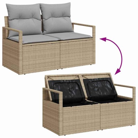 Zestaw Sof na Ogród z poduszką 7 pcs Beżowy Polirattan