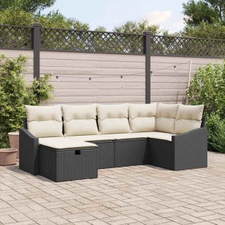 Zestaw Sof na Ogród 6 pcs Czarny 55 x 62 x 69 cm Polirattan
