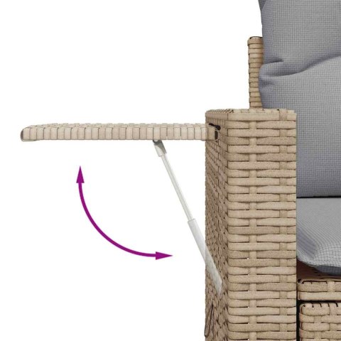Zestaw Sof na Ogród 9 pcs Beżowy polirattan