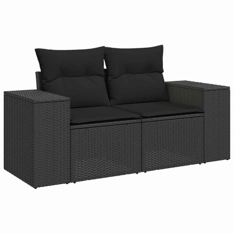 Zestaw Sof na Ogród z poduszką 9 pcs Czarny polirattan