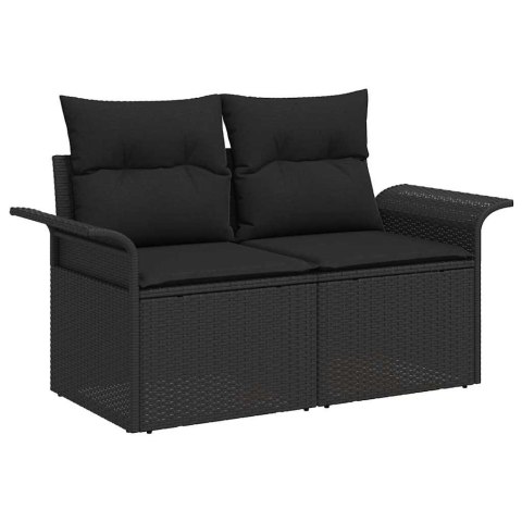 Zestaw Sof na Ogród 9 pcs Czarny polirattan
