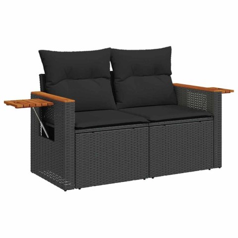 Zestaw Sof na Ogród z poduszką 13 pcs Czarny