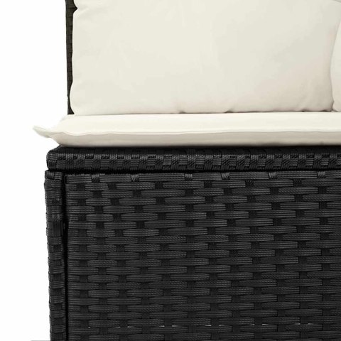 Zestaw Sof na Ogród 10 pcs Czarny i kremowy Rattan poli