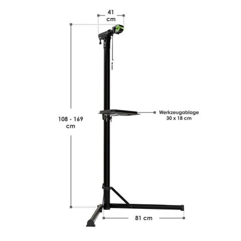 Stojak do naprawy roweru, składany, udźwig 50 kg, z tacką