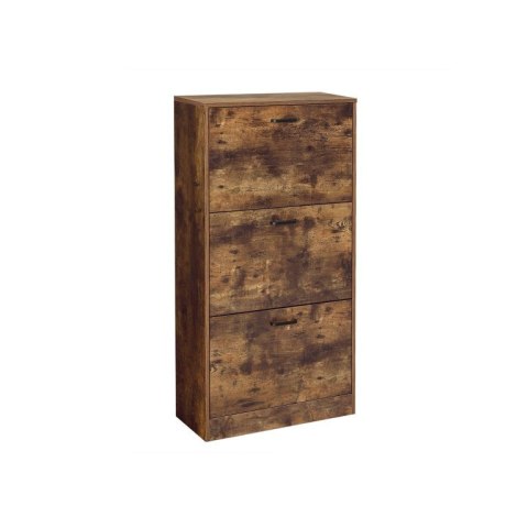 Szafka na buty 3-drzwiowa rustykalna brązowa 60x24x120 cm