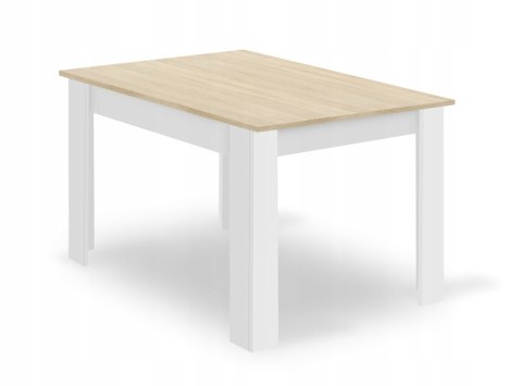 Zestaw stół prostokątny 120x80 dąb sonoma + 4 krzesła MARK białe