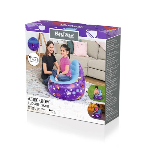 Bestway Fotel dmuchany z LED Łączące przestrzeń 72x72x64 cm +3 Lata Wnętrze i Ogród 75122