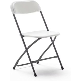 Marbueno Krzesło Składane Żywica Białe 44x44x79 cm Catering, Plaża, Camping 10532