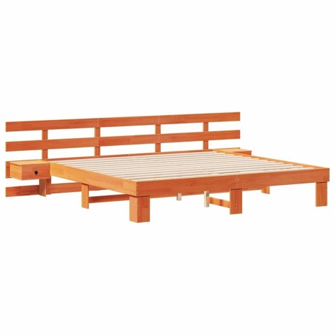 Ramka łóżka Brązowy 200 x 200 cm Lite drewno sosnowe
