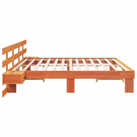 Ramka łóżka Brązowy 200 x 200 cm Lite drewno sosnowe