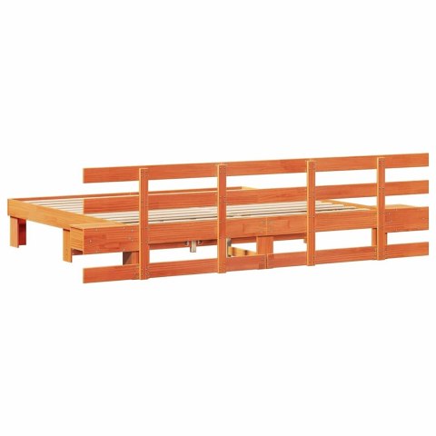 Ramka łóżka Brązowy 200 x 200 cm Lite drewno sosnowe