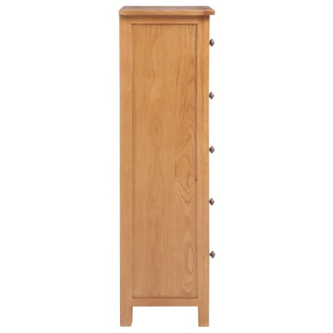 Wysoka komoda, 45x32x110 cm, lite drewno dębowe