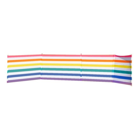 Parawent 5 Palików Stal Poliester Wzory Kolorowe 480X80 cm Plaża, Basen, Ogród