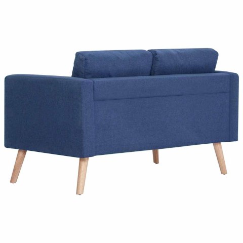 2-osobowa sofa tapicerowana tkaniną, niebieska