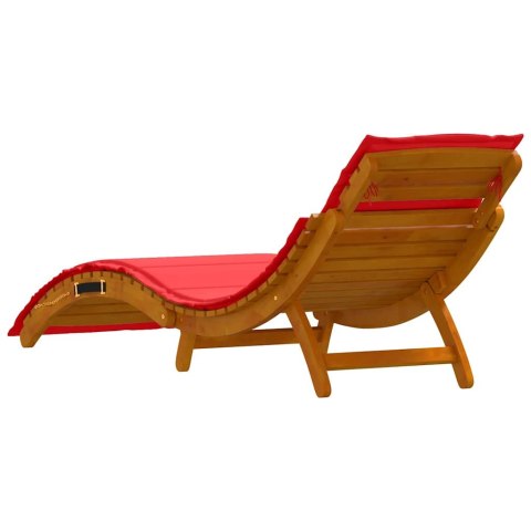 Leżak 2 pcs Czerwony 184 x 55 x 64cm Lite drewno akacjowe