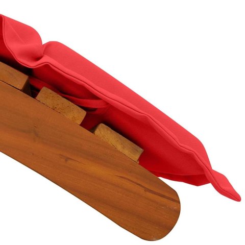 Leżak 2 pcs Czerwony 184 x 55 x 64cm Lite drewno akacjowe