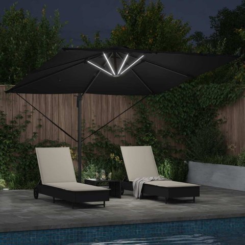 Parasol plażowy Czarny 286 x 284 x 270 cm Aluminium i Poliester