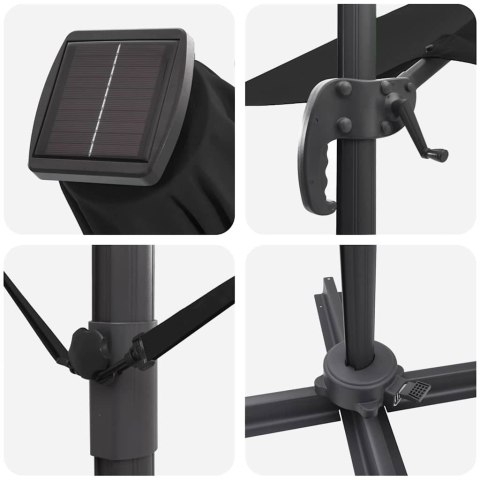Parasol plażowy Czarny 286 x 284 x 270 cm Aluminium i Poliester