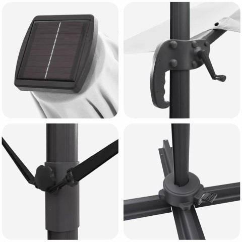 Parasol plażowy Ze LED Lights piaskowy 352 x 251 x 265 cm