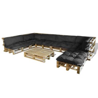 Poduszka do sofy paletowej 13 pcs Czarny 120 x 80 x 10 cm