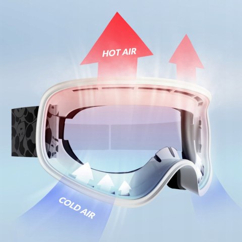 Gogle narciarskie dla dzieci Panda UV400 - czarno-białe