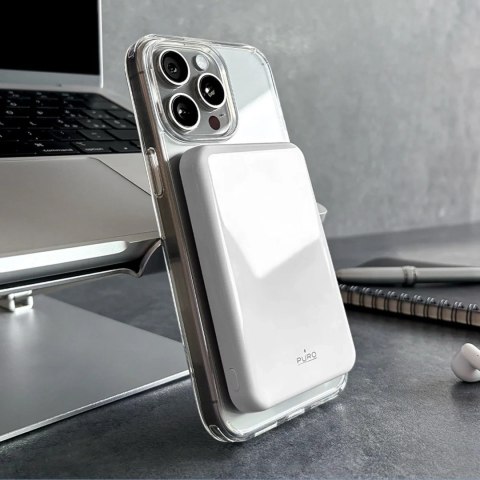Powerbank magnetyczny 5000mAh MagSafe USB-C Qi2 PD 20W - biały