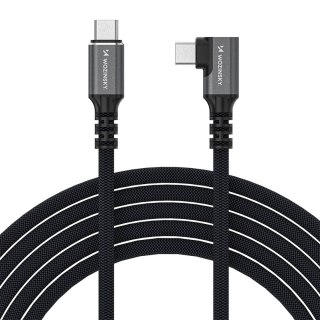 Kabel przewód kątowy USB-C Thunderbolt 4 240W 2m - czarny