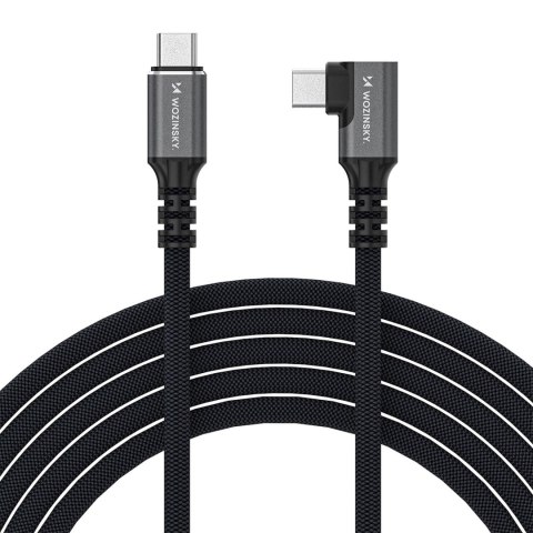 Kabel przewód kątowy USB-C Thunderbolt 4 240W 2m - czarny