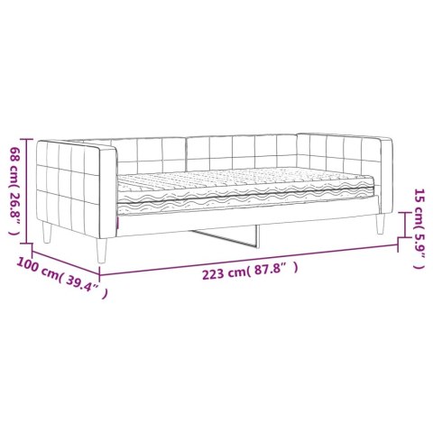 Sofa z materacem do spania, czarna, 90x200 cm, aksamit