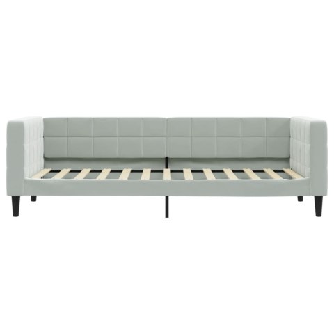 Sofa z materacem do spania, jasnoszara, 90x200 cm, aksamit