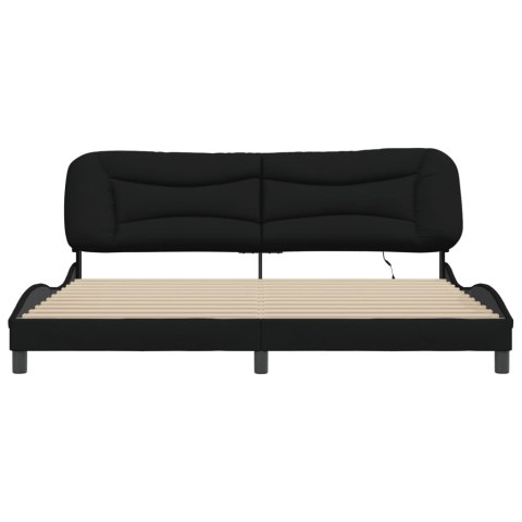 Rama łóżka z LED bez materaca Hvar Czarna 200x200 cm