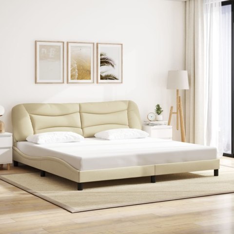 Rama łóżka z LED bez materaca Hvar Kremowa 200x200 cm Tkanina