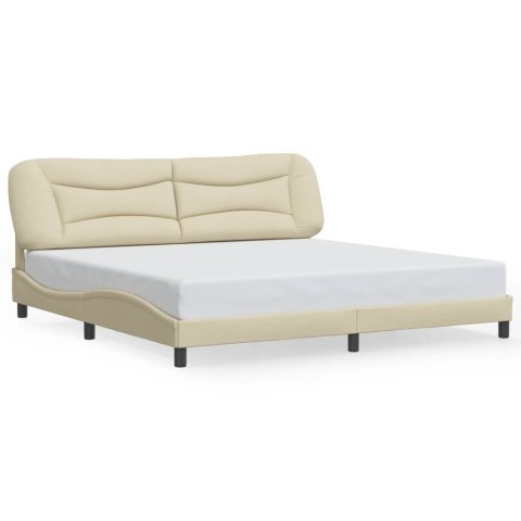 Rama łóżka z LED bez materaca Hvar Kremowa 200x200 cm Tkanina
