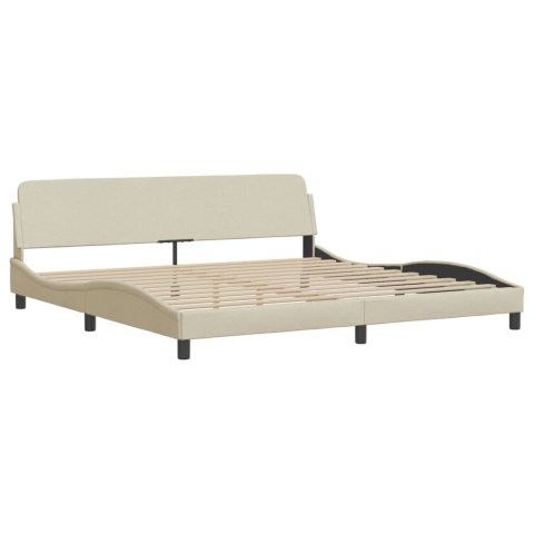 Rama łóżka z LED bez materaca Hvar Kremowa 200x200 cm Tkanina