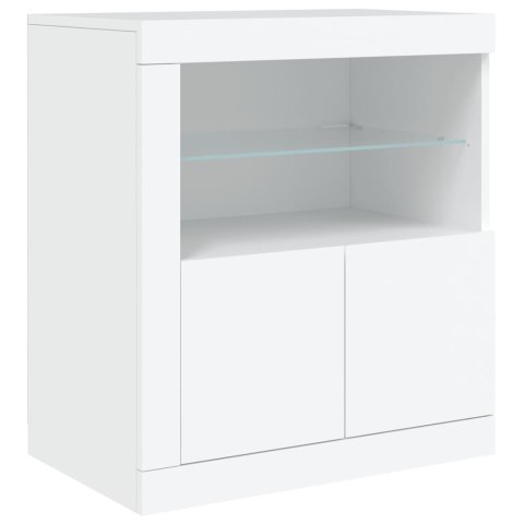 Szafka z oświetleniem LED, biała, 283x37x67 cm