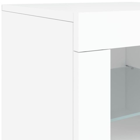 Szafka z oświetleniem LED, biała, 283x37x67 cm