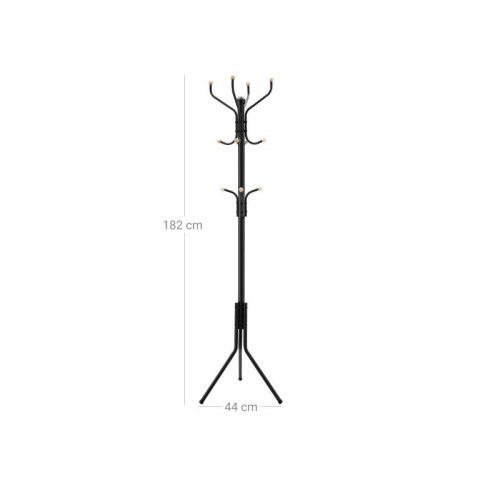 Wieszak stojący metalowy SONGMICS 182 cm czarny