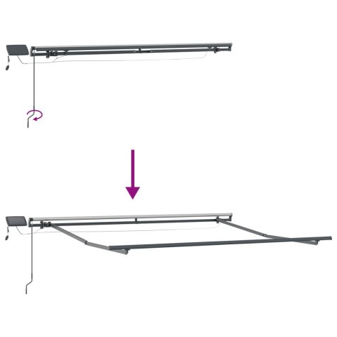 Markiza zwijana Ze LED Lights Czerwony 300 x 250 cm tkanina