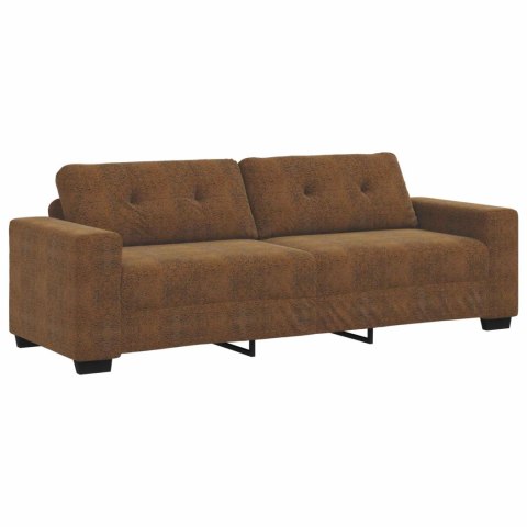 Sofa 3 pcs Ciemnoszary Tkanina lniana