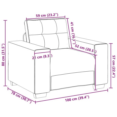 Sofa 3 pcs Ciemnoszary Tkanina lniana