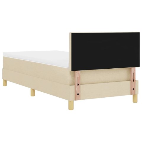 Łóżko sprężynowe z materacem Kremowy 90 x 200 cm tkanina