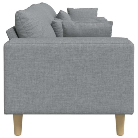 Sofa z poduszką Jasnoszary 250 x 77 x 76 cm tkanina