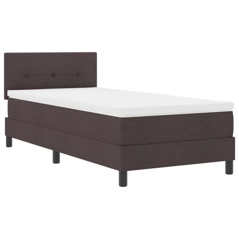 Łóżko sprężynowe z materacem Ciemny brąz 90 x 200 cm tkanina