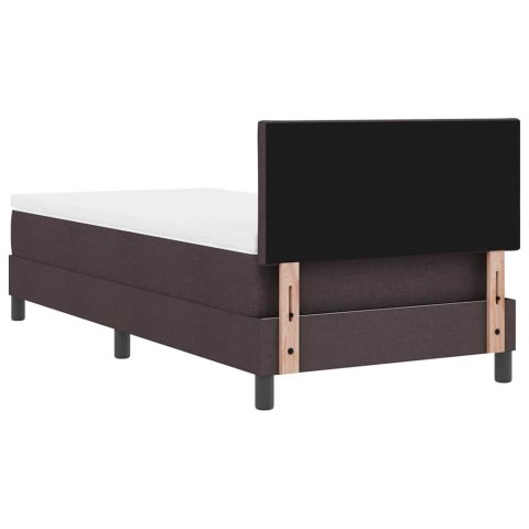 Łóżko sprężynowe z materacem Ciemny brąz 90 x 200 cm tkanina