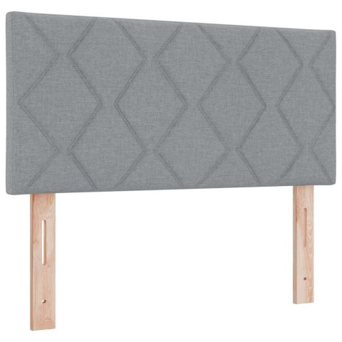 Łóżko z sprężyną LED z materacem Jasnoszary 90 x 190 cm tkanina