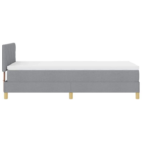 Łóżko z sprężyną LED z materacem Jasnoszary 90 x 190 cm tkanina