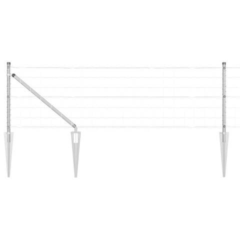 Ogrodzenie z słupkiem Srebrny 0,4 x 50 m Stal