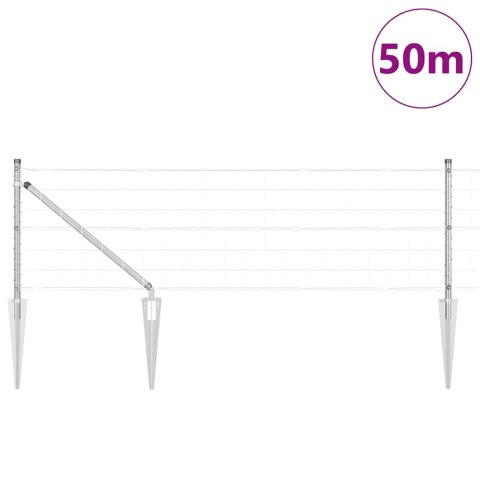 Ogrodzenie z słupkiem Srebrny 0,4 x 50 m Stal
