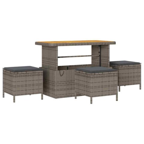 Zestaw Sof na Ogród z poduszką 13 pcs Szary Rattan poli